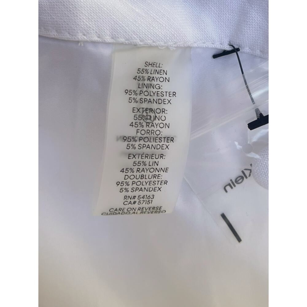 Calvin Klein Linen Tapered Ankle Dress Pants | Women Plus 20W, White NEW $109 - Picture 11 of 15